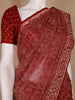 Dark Red Warli Designed Soft Silk Saree