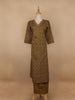 Dark Yellow Floral Designed Cotton Salwar Suit - Diadem