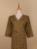 Dark Yellow Floral Designed Cotton Salwar Suit - Diadem