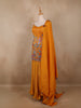 Dark Yellow Floral Embroidery Organza Palazzo Salwar Suit