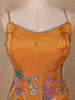 Dark Yellow Floral Embroidery Organza Palazzo Salwar Suit