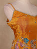 Dark Yellow Floral Embroidery Organza Palazzo Salwar Suit