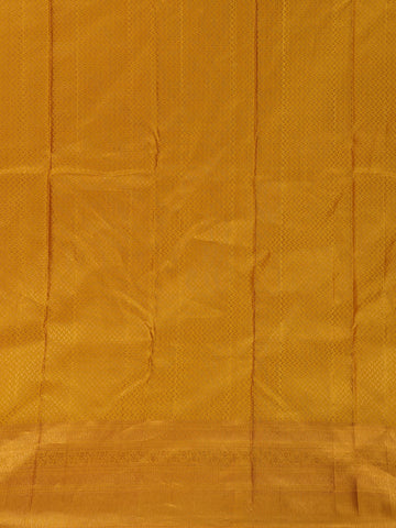 Dark Yellow Floral Woven Pure Kanchipuram Silk Saree - Diadem