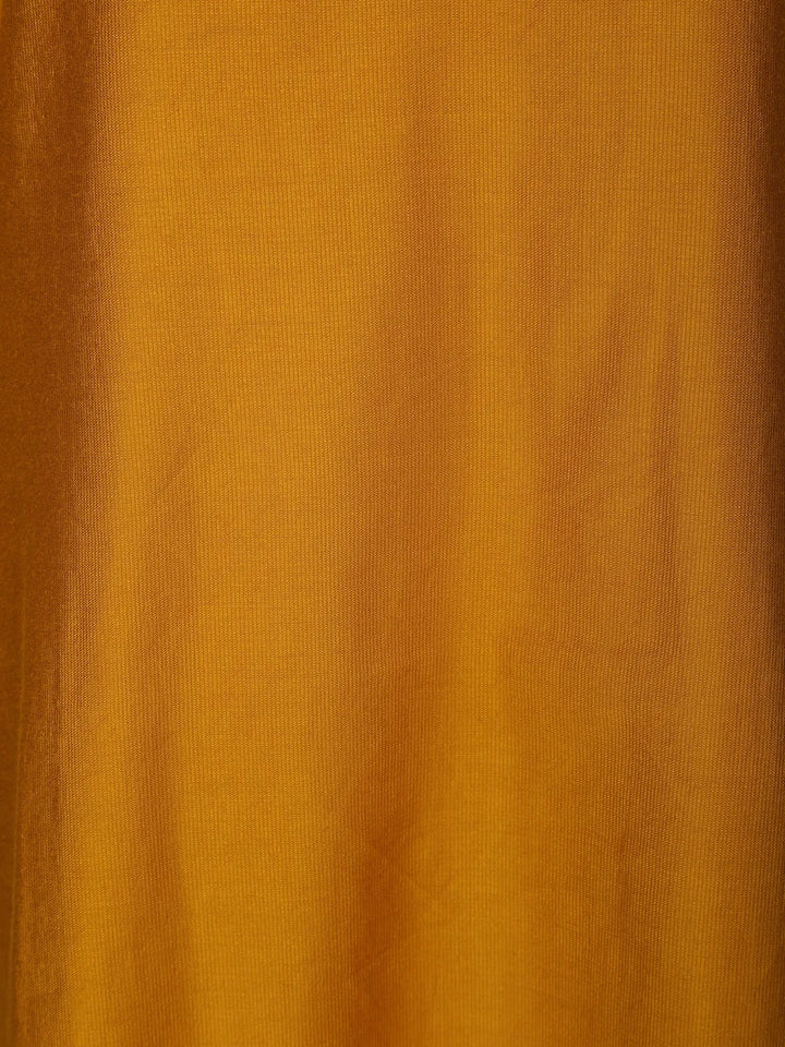Dark Yellow Plain Cotton Rayon Kurti - Diadem