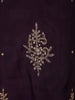Deep Aubergine Purple Floral Thread Embroidered Design Georgette Salwar Suit with Dupatta