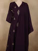 Deep Aubergine Purple Floral Thread Embroidered Design Georgette Salwar Suit with Dupatta