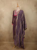 Deep Aubergine Purple Floral Zari Woven Design Banarasi Silk Salwar Suit