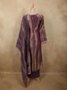 Deep Aubergine Purple Floral Zari Woven Design Banarasi Silk Salwar Suit