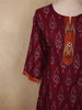 Deep Berry Wine Ikat Printed Design Cotton Salwar Suit with Dupatta