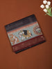 Deep Black Abstract Printed Design Chiffon Saree with Contrast Elephant Motif Border