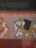 Deep Black Abstract Printed Design Chiffon Saree with Contrast Elephant Motif Border