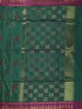 Deep Bottle Green Abstract Zari Woven Design Semi Tussar Saree with Contrast Temple Zari Border