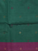 Deep Bottle Green Abstract Zari Woven Design Semi Tussar Saree with Contrast Temple Zari Border