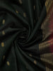 Deep Bottle Green Butta Zari Woven Design Pure Kanchipuram Silk Saree with Contrast Zari Border