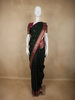 Deep Bottle Green Butta Zari Woven Design Pure Kanchipuram Silk Saree with Contrast Zari Border