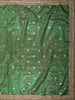 Deep Bottle Green Floral Butta Zari Woven Design Tissue Saree with Designer Lace Border