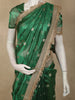 Deep Bottle Green Floral Butta Zari Woven Design Tissue Saree with Designer Lace Border