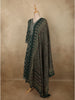 Deep Bottle Green Floral Printed Design Cotton Straight Cut Salwar with Dupatta