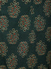 Deep Bottle Green Floral Printed Design Cotton Straight Cut Salwar with Dupatta