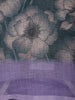 Deep Bottle Green Floral Printed Design Linen Cotton Saree