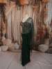 Deep Bottle Green Floral Sequins and Beads Embroidered Design Satin Party Wear Corset Skirt Top with Matching Dupatta