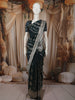 Deep Bottle Green Floral Vine Zari Woven Design Pure Banarasi Silk Saree with Zari Border