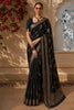 Deep Bottle Green Floral Vine Zari Woven Design Pure Banarasi Silk Saree with Zari Border