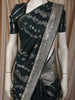 Deep Bottle Green Floral Vine Zari Woven Design Pure Banarasi Silk Saree with Zari Border