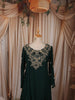 Deep Bottle Green Floral Zari Embroidered Design Chiffon Fancy Palazzo Suit
