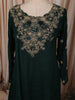 Deep Bottle Green Floral Zari Embroidered Design Chiffon Fancy Palazzo Suit