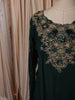Deep Bottle Green Floral Zari Embroidered Design Chiffon Fancy Palazzo Suit