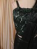 Deep Bottle Green Heavy Sequins Embroidered Design Holographic Ready To Wear Saree with Ruffled Layer Pallu