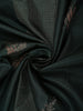 Deep Bottle Green Leaf Printed Zari Woven Design Pure Kanchipuram Silk Saree with Self Border