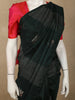 Deep Bottle Green Leaf Printed Zari Woven Design Pure Kanchipuram Silk Saree with Self Border