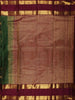 Deep Bottle Green Mini checked and Butta Zari Woven Design Pure Kanchipuram Silk Saree with Contrast  Double Zari Border