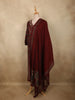 Deep Brick Maroon Floral Printed Design Cotton Salwar Suit with Dupatta