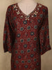 Deep Brick Maroon Floral Printed Design Cotton Salwar Suit with Dupatta