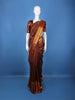 Deep Brown Floral Design Woven Pure Kanchipuram Silk Saree
