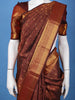 Deep Brown Floral Design Woven Pure Kanchipuram Silk Saree