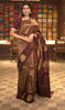 Deep Burgundy Floral Zari Woven Design Pure Kanchipuram Silk Saree with Butta Zari Border