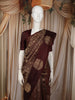 Deep Burgundy Floral Zari Woven Design Pure Kanchipuram Silk Saree with Butta Zari Border