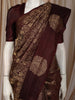 Deep Burgundy Floral Zari Woven Design Pure Kanchipuram Silk Saree with Butta Zari Border