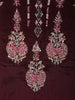 Deep Burgundy Floral and Paisley Printed Design Crepe Silk Straight Cut Salwar Suit with Matching Printed Dupatta