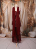 Deep Burgundy Heavy Sequins Embroidered Design Sequins Party Wear Palazzo Suit with Matching Dupatta