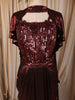 Deep Burgundy Heavy Sequins and Beads Embroidered Design Holographic Skirt Top with Cape