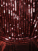 Deep Burgundy Heavy Sequins and Beads Embroidered Design Holographic Skirt Top with Cape