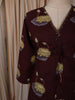 Deep Burgundy Lotus Floral Motif Printed Design Cotton Straight Cut Salwar Suit with Matching Dupatta