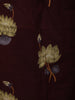 Deep Burgundy Lotus Floral Motif Printed Design Cotton Straight Cut Salwar Suit with Matching Dupatta
