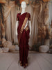 Deep Burgundy Solid Woven Design Pure Kanchipuram Silk Saree with Zari Border