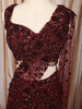 Deep Burgundy Wine Floral Sequins and Kartana Beads Embroidered Design Net Mermaid Bridal Lehenga with Designer Blouse and Matching Dupatta